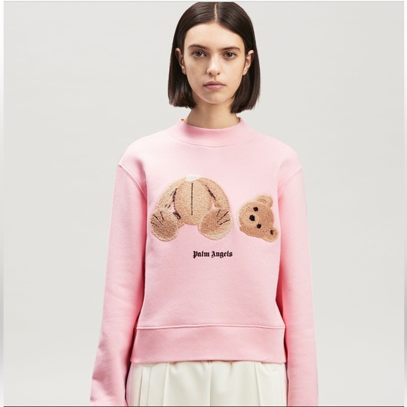 NWOT PALM ANGELS SWEATSHIRT size M in Cherry pink - Picture 1 of 16